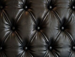 Naklejka premium A close-up shot of a black leather couch with a smooth, velvety texture