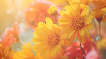 retro flowers background : Generative AI