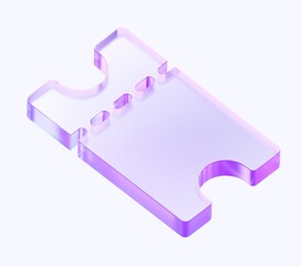coupon icon with colorful gradient. 3d rendering illustration for graphic design, ui ux design, presentation or background. shape with glass effect	