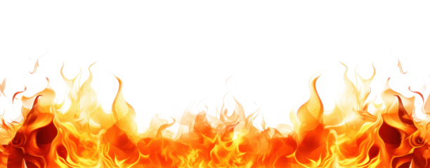 fire border isolated on a transparent background
