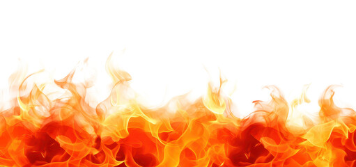 fire border isolated on a transparent background