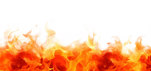 fire border isolated on a transparent background
