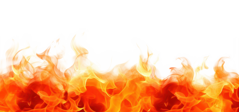 fire border isolated on a transparent background