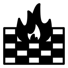 firewall  glyph  icon vector illustration isolated on white background