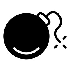bomb  glyph  icon vector illustration isolated on white background