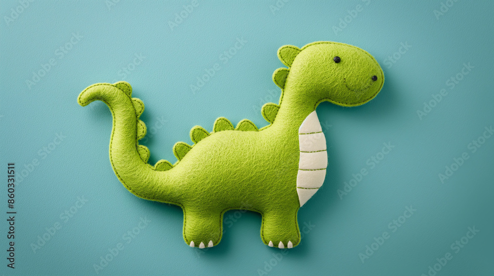 Wall mural Cute Green Felt Dinosaur Toy