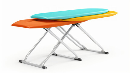 Ironing Boards: Boards for pressing and ironing linens and clothing isolated on white background