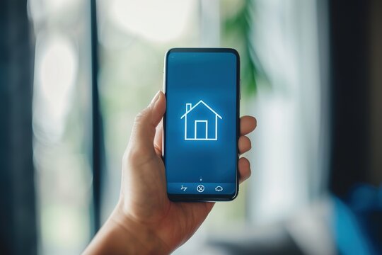 smart home application on smartphone screen