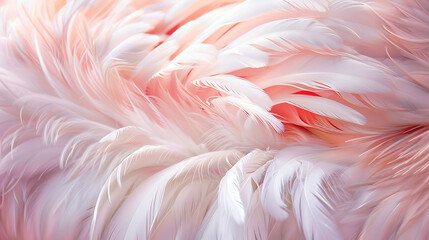 A delicate and detailed close-up of bird wings in soft pastel colors The intricate feather patterns and gentle hues create a serene and captivating image 