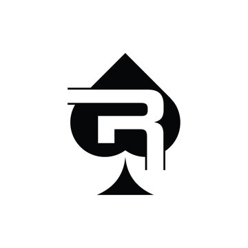 Initial R Spade Ace Simple Modern Icon Design Logo
