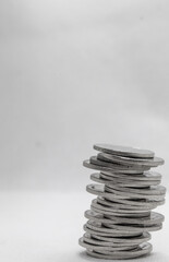 Fototapeta premium Stack of coins, coins set in groups , graphics for illustrations