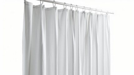 Shower Curtains: Curtains for separating shower areas from the rest of the bathroom isolated on white background