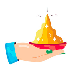 Download this flat sticker of holi powder plate 

