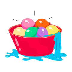 Check out flat sticker of water balloons bucket

