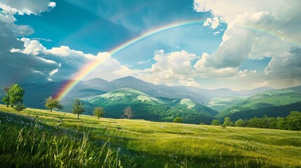 a rainbow over the landscape is a breathtaking natural phenomenon that captivates the senses and stirs the soul