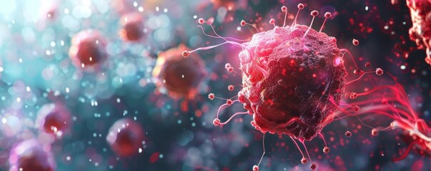 Striking photograph depicts the grave threat posed by cancer cells with spores, highlighting the urgency of treating oncologic ailments.