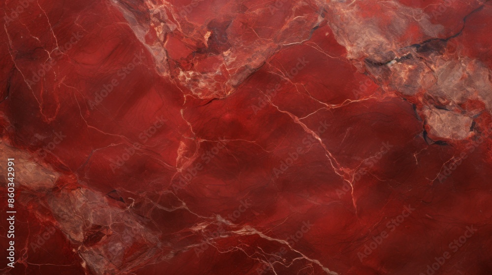 Wall mural a natural red marble texture with intricate white veining, suitable for backgrounds or patterns