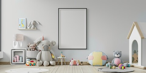 poster on the wall sigle frame in standard size, kids room, appartment