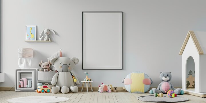 poster on the wall sigle frame in standard size, kids room, appartment