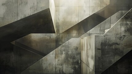 Geometric shapes create depth, sophistication, and subtle lighting within layered imagery.