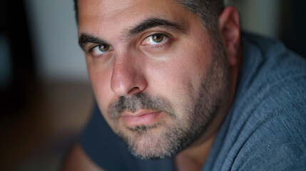 Obraz premium Serious man close-up portrait