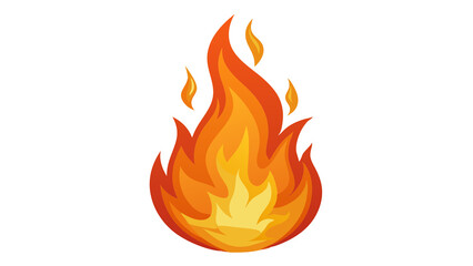Vector illustration of a vibrant, colorful flame with orange and yellow hues, perfect for fire, heat, and energy-related designs.