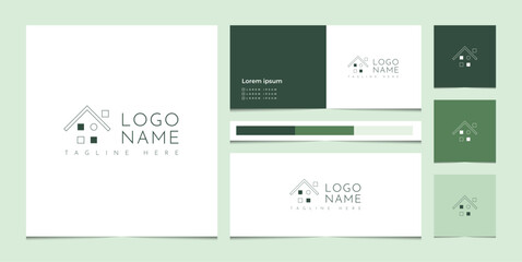 Minimalist Real Estate Logo Design with logo branding set.