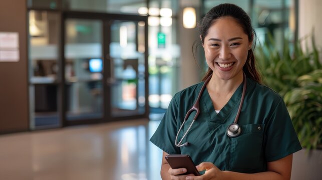The nurse with a smartphone