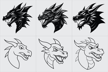 Print Dragon Head vector illustration