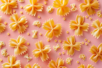 Obraz premium A close up of pasta flowers on a pink surface