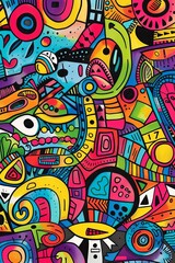 Colorful Abstract Geometric Art with Bright Patterns