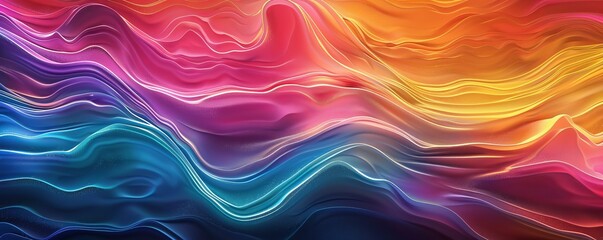 Fototapeta premium Abstract art of mesmerizing rainbow waves in an array of vibrant colors.