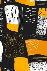 Abstract Geometric Pattern with Yellow and Black Colors
