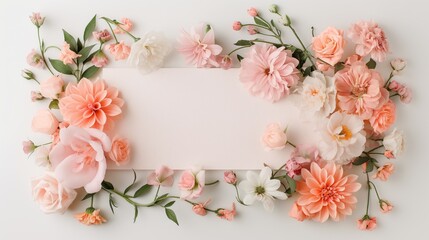 Floral arrangement on a white background with copy space.