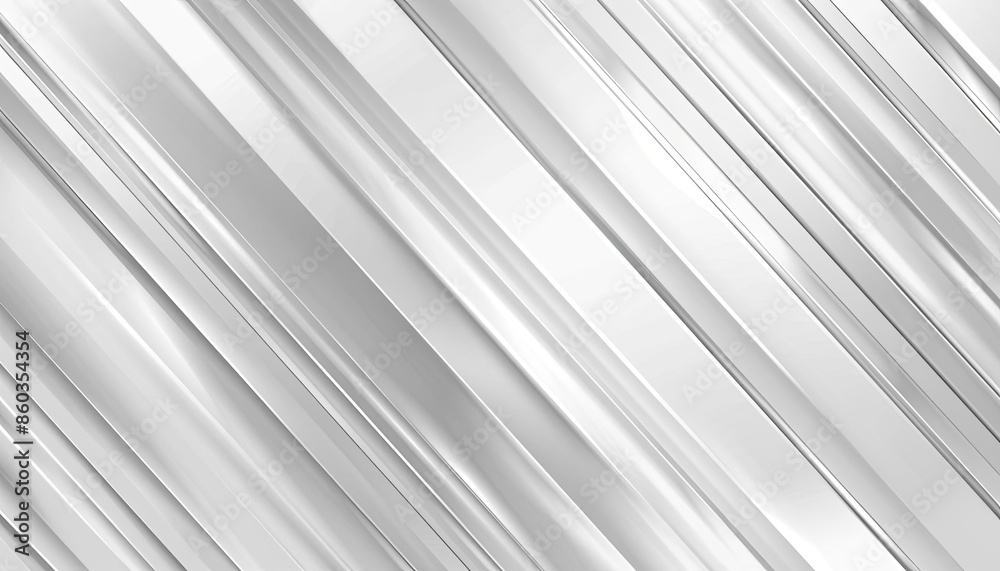 Wall mural Abstract Silver Metallic Diagonal Stripes Background