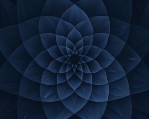Abstract Dark Blue Geometric Floral Pattern