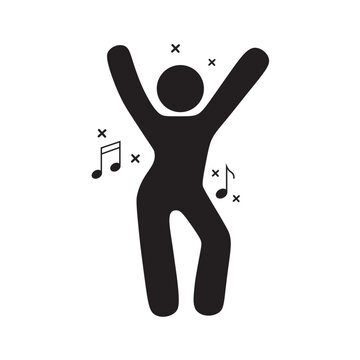 vector flat icon of a person dancing
