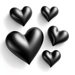 Fototapeta premium 3D black hearts