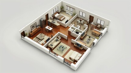 Naklejka premium 3d floor plan home design