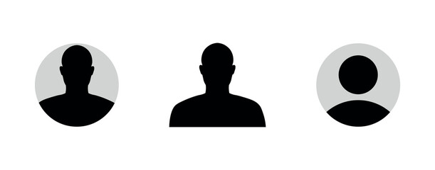 Collection of vector human avatars.  Illustration for user profile. Portrait symbol. round image, profile of a person, man. Anonymous © Svetlana