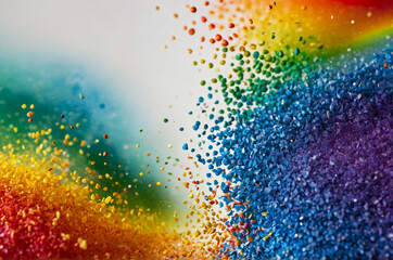  Sprinkles and rainbow blend on colorful background