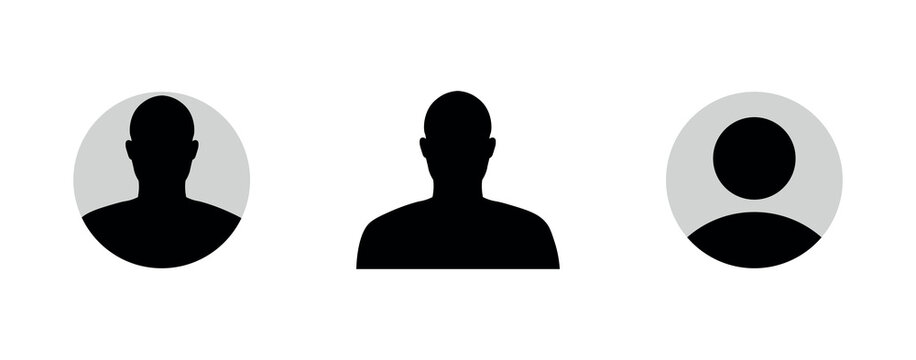 Collection of vector human avatars.  Illustration for user profile. Portrait symbol. round image, profile of a person, man. Anonymous