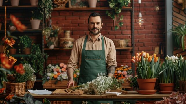 The florist in flower shop