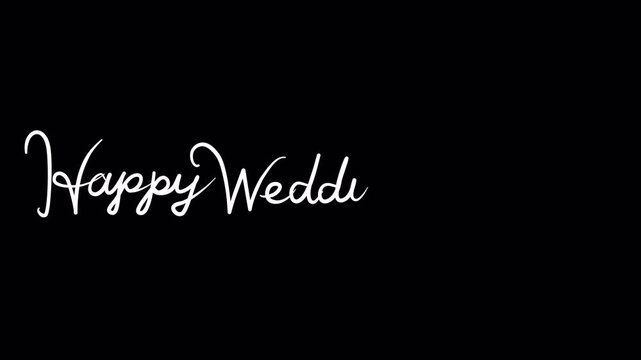 手書きのメッセージアニメーションHappy Wedding Day(アルファチャンネル付き 4K)