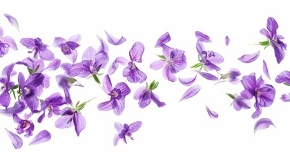Vibrant Orchids and Leaves on White Background for Floral Designs Generative AI