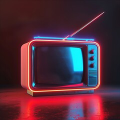 Vintage Television, Retro Entertainment Display. Antique TV Screen Isolated in Classic Style Nostalgia. Generative AI