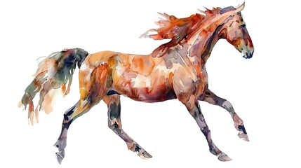 Obraz premium watercolor running horse cutout isolated on white