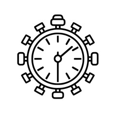 Pocket Watch  icon, Pocket Watch PNG, Pocket Watch SVG, Vintage Pocket Watch vector, Vintage Pocket Watch cut files, Vintage Pocket Watch Silhouette, Stopwatch SVG, Svg files for Cricut, Clock clipart