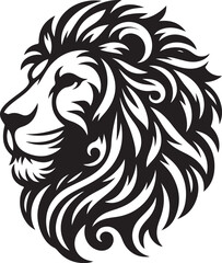 lion head vector silhouette white background