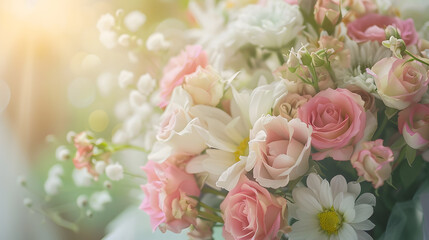 Obraz premium Beautiful bouquet flower for background Vintage Filter : Generative AI